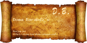 Doma Barabás névjegykártya